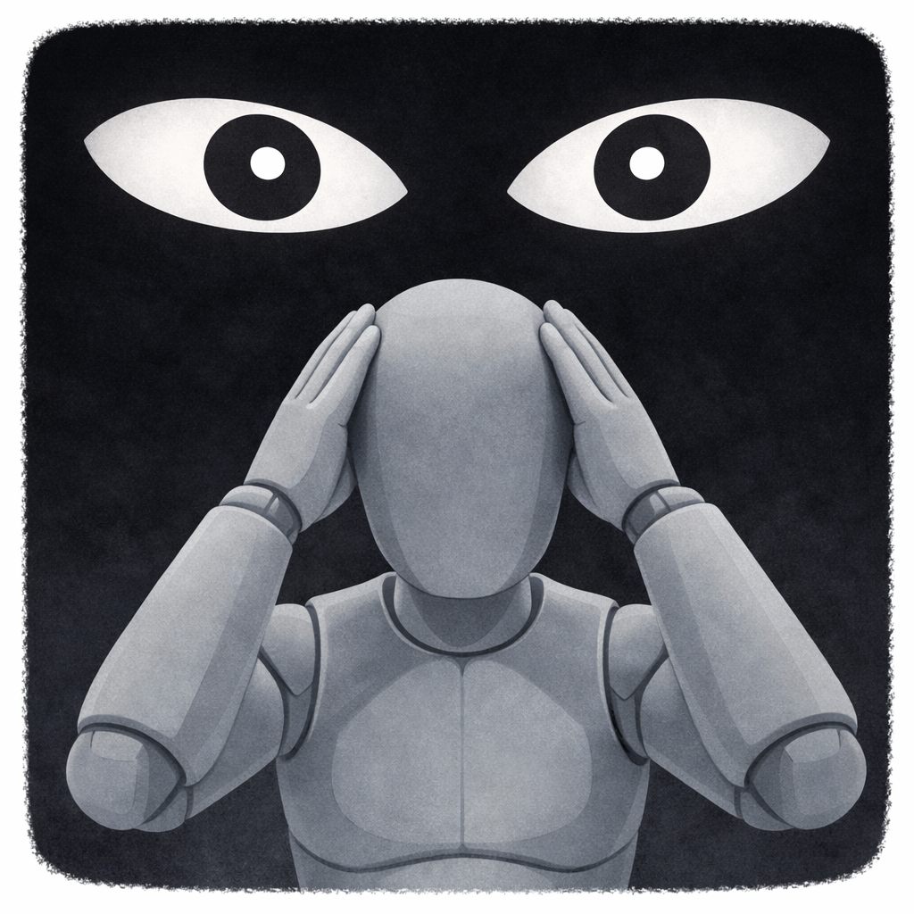 防犯カメラによる監視を表現したイメージイラスト