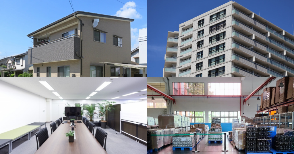戸建て住宅・マンション・オフィス・倉庫における防犯カメラ導入イメージ